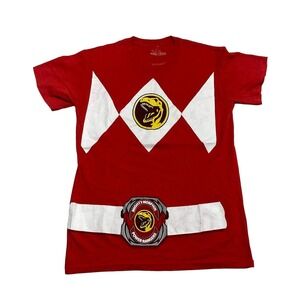 Power Rangers Red Ranger Graphic Tee Thrifted Vintage Style Size M